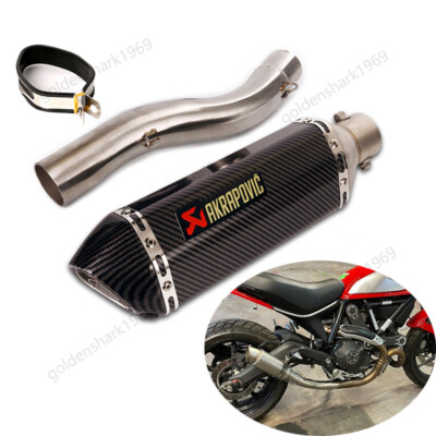 For Ducati Monster 797 Scrambler 800 821 Mid Exhaust Link Pipe 51mm Muffler Tips