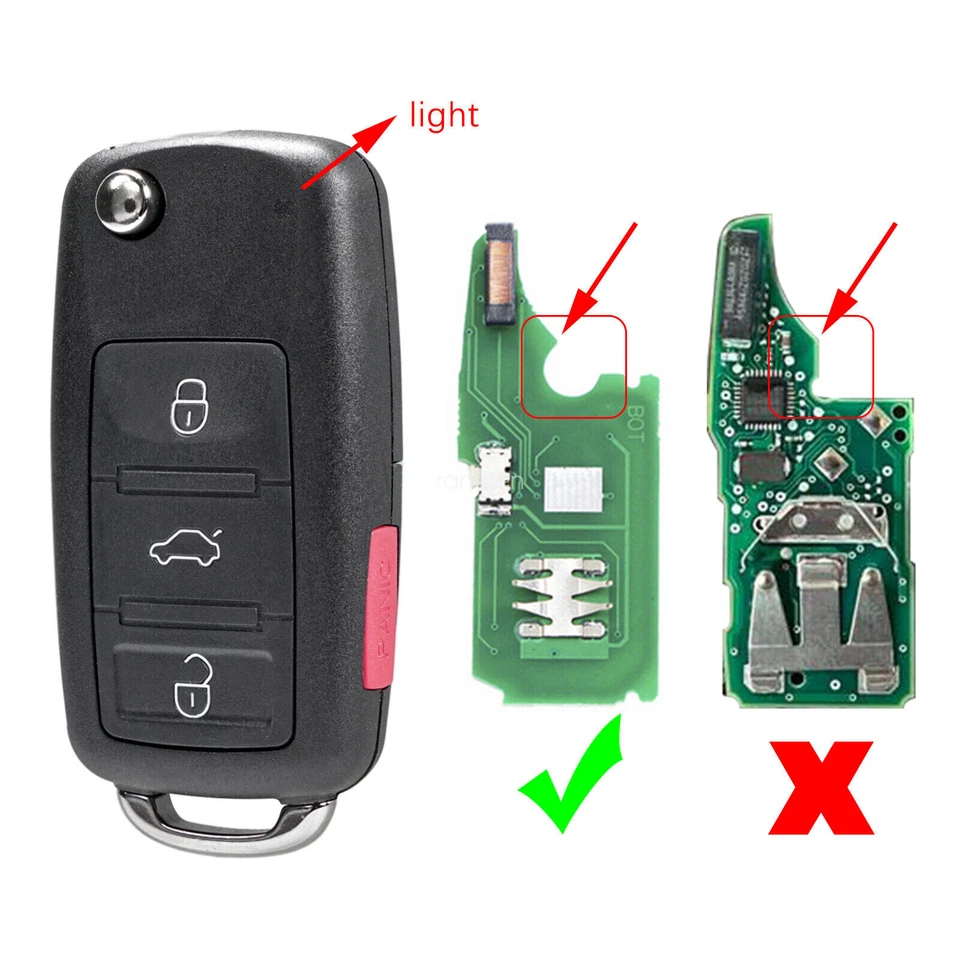 Para 2011 2012 2013 2014 2015 2016 Volkswagen VW Jetta Mando a distancia Llavero Carcasa Estuche Foto 2 de 4