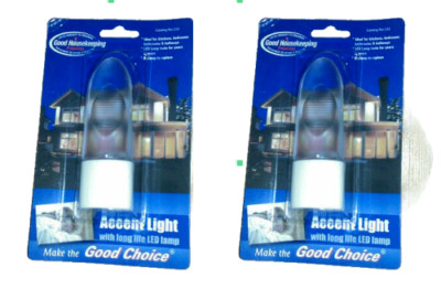 (2) Night Light LED Security Hallway Bedroom Kitchen Accent Long Life 1