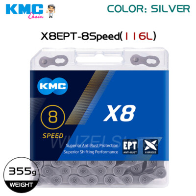KMC X8 6/7/8 (18/21/24) Speed Bulk Bike Chain 116L fits Road  MTB