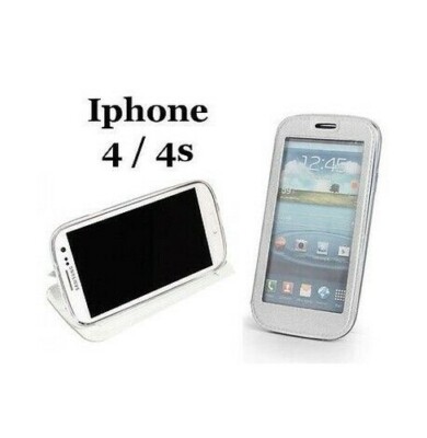 Smart View Case With Window For iPhone 4 4S Folio Cover White
