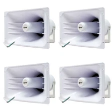 4-Pack PA Power Horn Speaker 40W RMS Indoor Outdoor 80 Watt Max Power