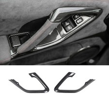Real Carbon Fiber Interior Door Handle Frame Cover Trim For Nissan Gtr R35 08-16
