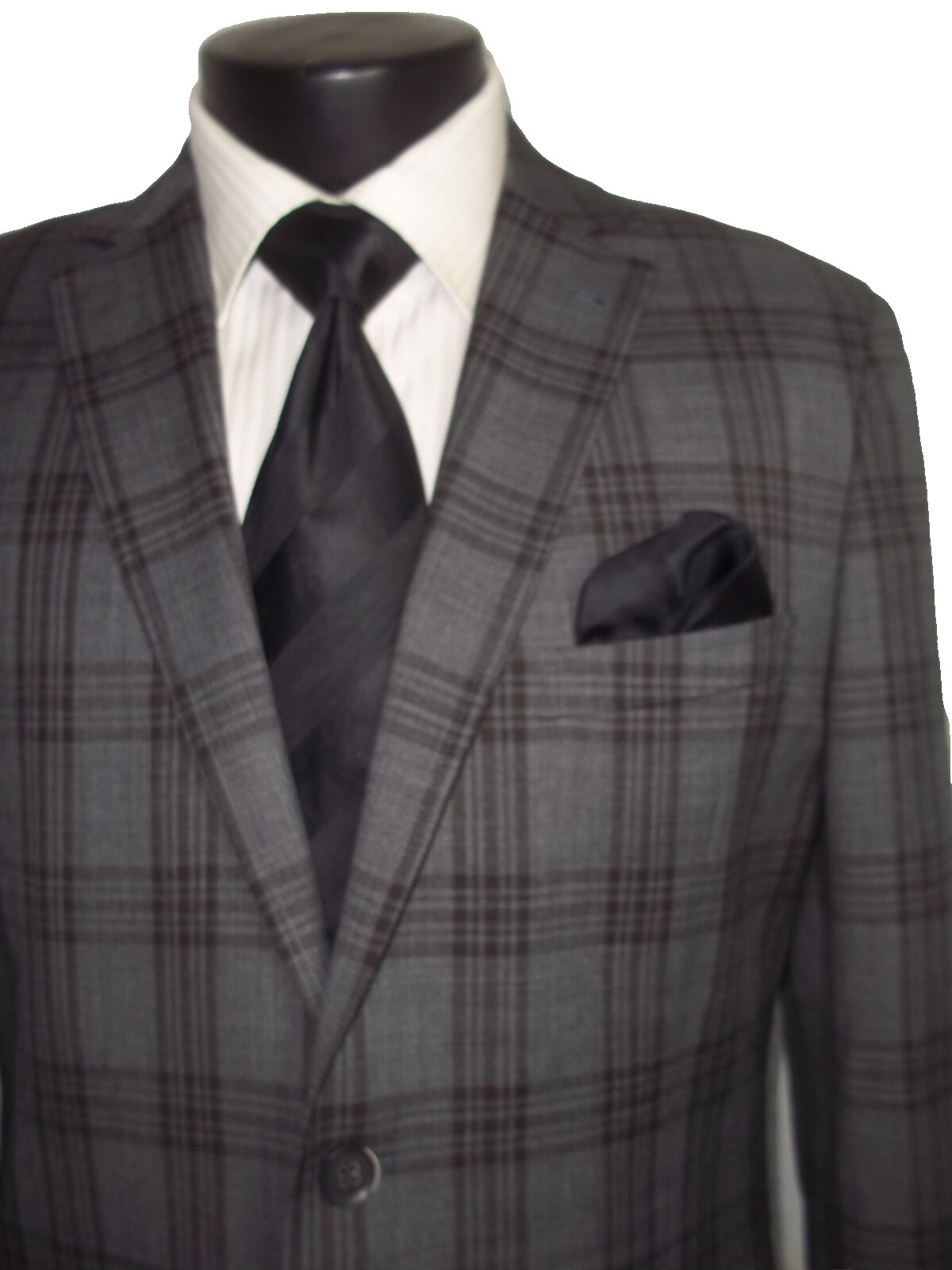 & Zanetti Elements gray plaid 2Button Side Vents … - image 5