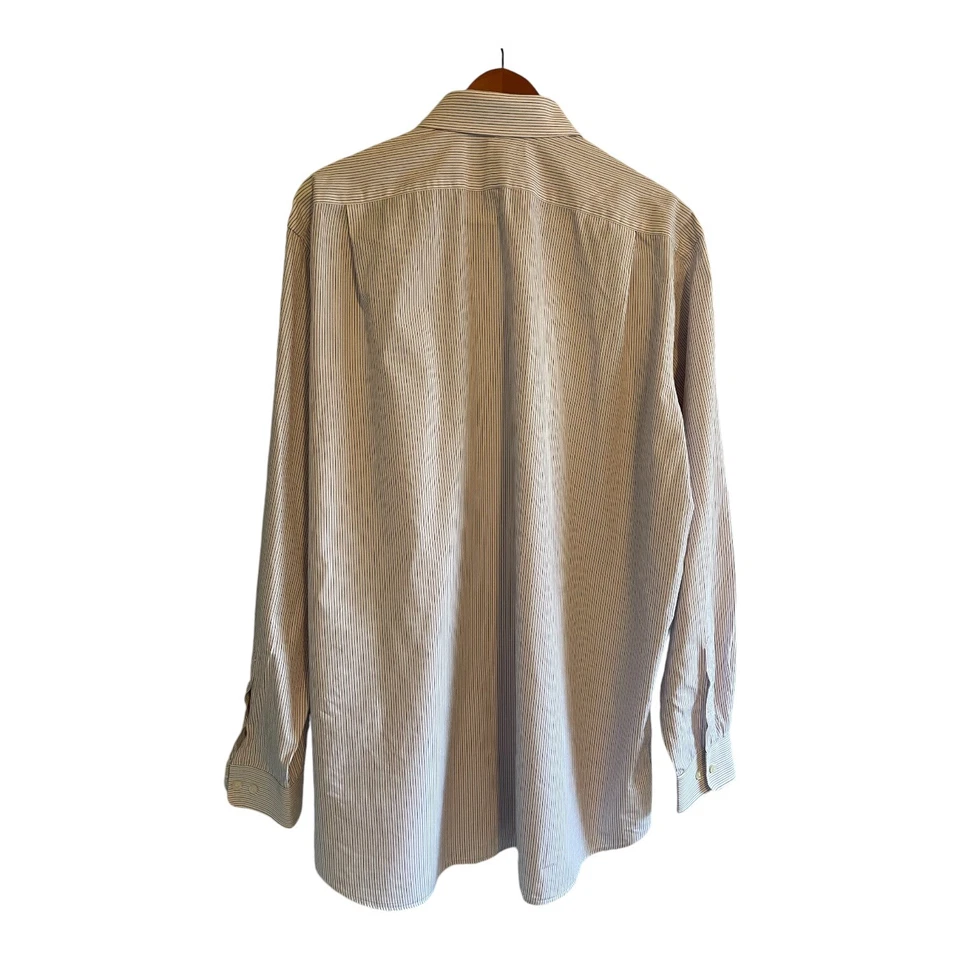 Paul Fredrick Dress Shirt Size 17.5 37 Pinstripes Finest Long Staple Cotton - Image 4 of 4