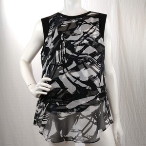 vince camuto black and white blouse