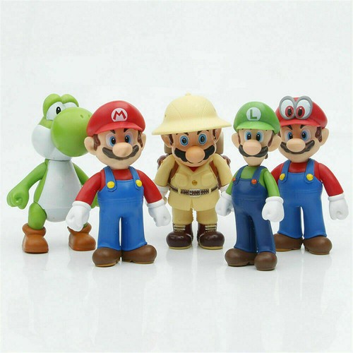 5pcs Super Mario Luigi Yoshi PVC Cake Topping Decor Action Figures Doll Kids Toy - Picture 3 of 6