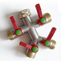 Garten Wasserverteiler Messing 4-Wege Anschluss BewäSserung Gartenschlauch Set