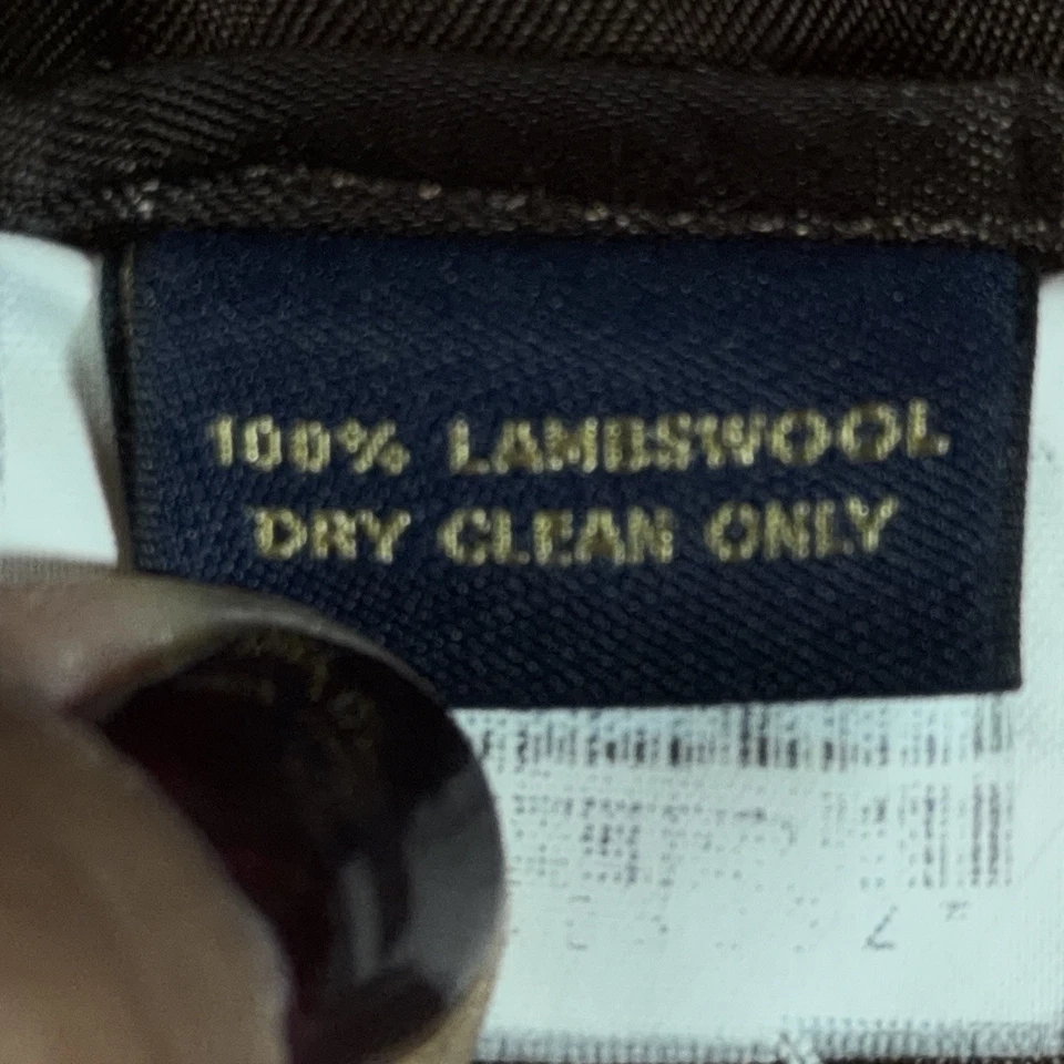 Chaqueta Brooks Brothers Para Hombre 46 Marrón Abrigo Deportivo 100% Lana de Cordero Espiga Foto 3 de 4