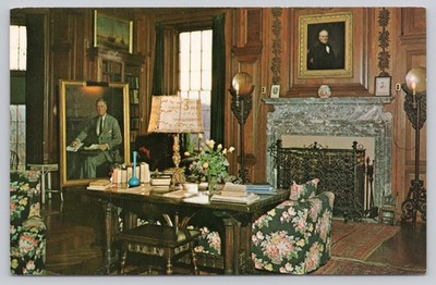 Vintage Hyde Park NY Franklin D. Roosevelt Home Living Room Postcard | eBay