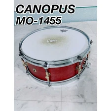Canopus Snare Drum MO-1455 Keyaki Red Remo N1381