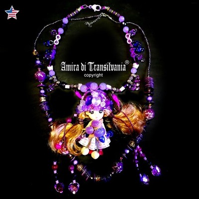 Anime Doll Iris Lavanda Kokeshi Magic Pendant Fata Morgana Heart Manga Jewelry