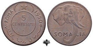 AFIS 5 centesimi 1950 Amministrazione Fiduciaria Italiana della Somalia