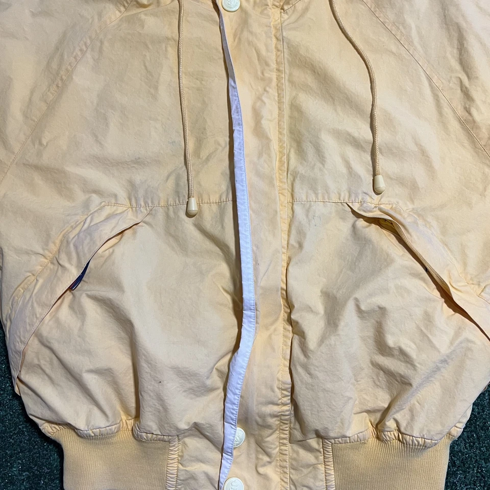 Vintage Nautica Sport Jacket Mens Medium Pale Yellow Bomber Sailor Ful Zip 90s - Image 3 of 4