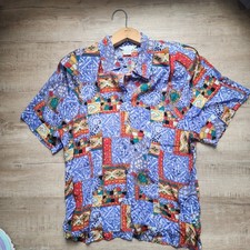 Annie Alexander 100 Silk Blouse Vintage 90's Retro Colorful
