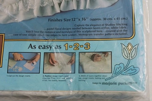 Vintage Paragon Shadow Stitching Kit Baby Crib/Carriage Pillow 1983 - Picture 7 of 14