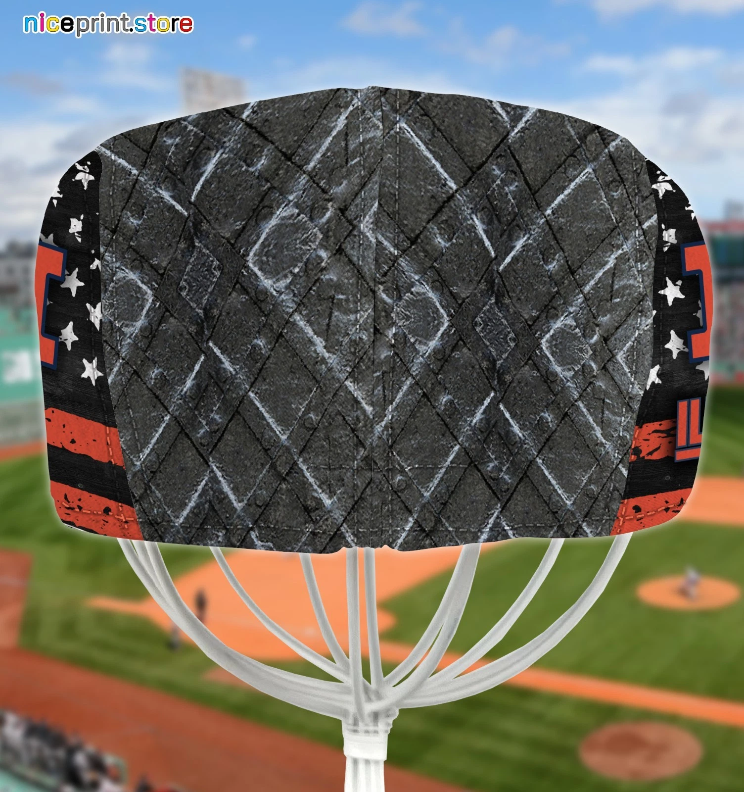 Illinois Team Fighting Illini Jeff Cap Newsboy Cap Flat Cap Driving Cap