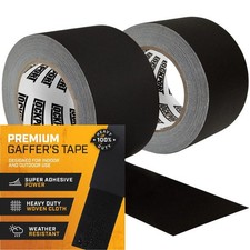 Lockport Black Gaffers Tape 3 inch x 30 Yards - 2 Pack Pro Gaff -...