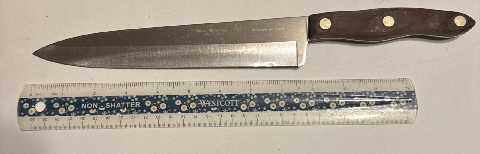 CUTCO 25 FRENCH CHEF KNIFE USA 8.5" Blade Brown Handle