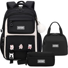 Girls Backpacks 3PCS Backpack for Girls Set with Lunch Box Pencil Case 15.6 I...