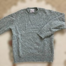 Jamieson's 100 Shetland Wool Crew Neck Sweater Gray M