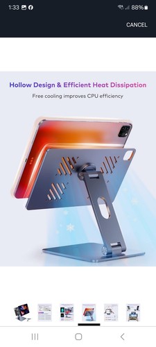 Llano Magnetic Stand For Ipad Pro 12.9" & 13" Tablet 360 Rotate Air 13" M2 - Afbeelding 4 van 7