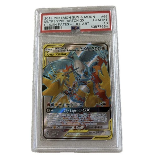 Hidden Fates Full Art Pokemon Sun & Moon 2019 MLTRS/ZPDS/ARTCN.GX #66 PSA 10