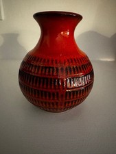 Stunning Red West German Jasba Vase Mid Century Modern