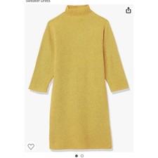 Essentials Soft Touch Long-Sleeve Mock Neck Sweater Dress Yellow Girls S NWT