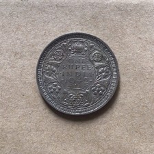 Coin 1942 British India Silver .500 King George Bombay Mint One Rupee