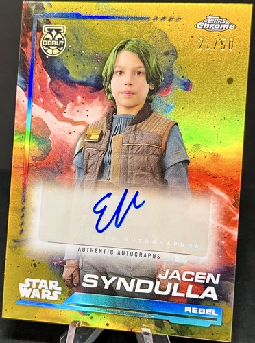 2024 Chrome Star Wars EVAN WHITTEN as JACEN SYNDULLA Gold Refractor 21 /50 AU,SN - Picture 3 of 7