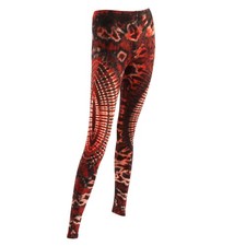 Leggings tie dye sun red tiedye Psy Goa yoga leggings hippie festival