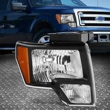 For 10-14 Ford F-150 OE Style Passenger Side Headlight Headlamp Black/Amber
