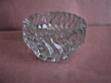 WINDSOR GLASS CLEAR JERSEY SWIRL PATTERN GLASS OPEN SALT CELLAR, c1880's-1890's