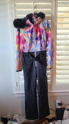 BGX Womensone Piece Elasticity Ski Suit Size M Neon Colors New