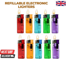 Lighters x 5/10/20 Electronic Lighters Refillable Gas Adjustable Flame ✅