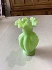 Vintage Fenton Satin Custard Uranium Glass Vase