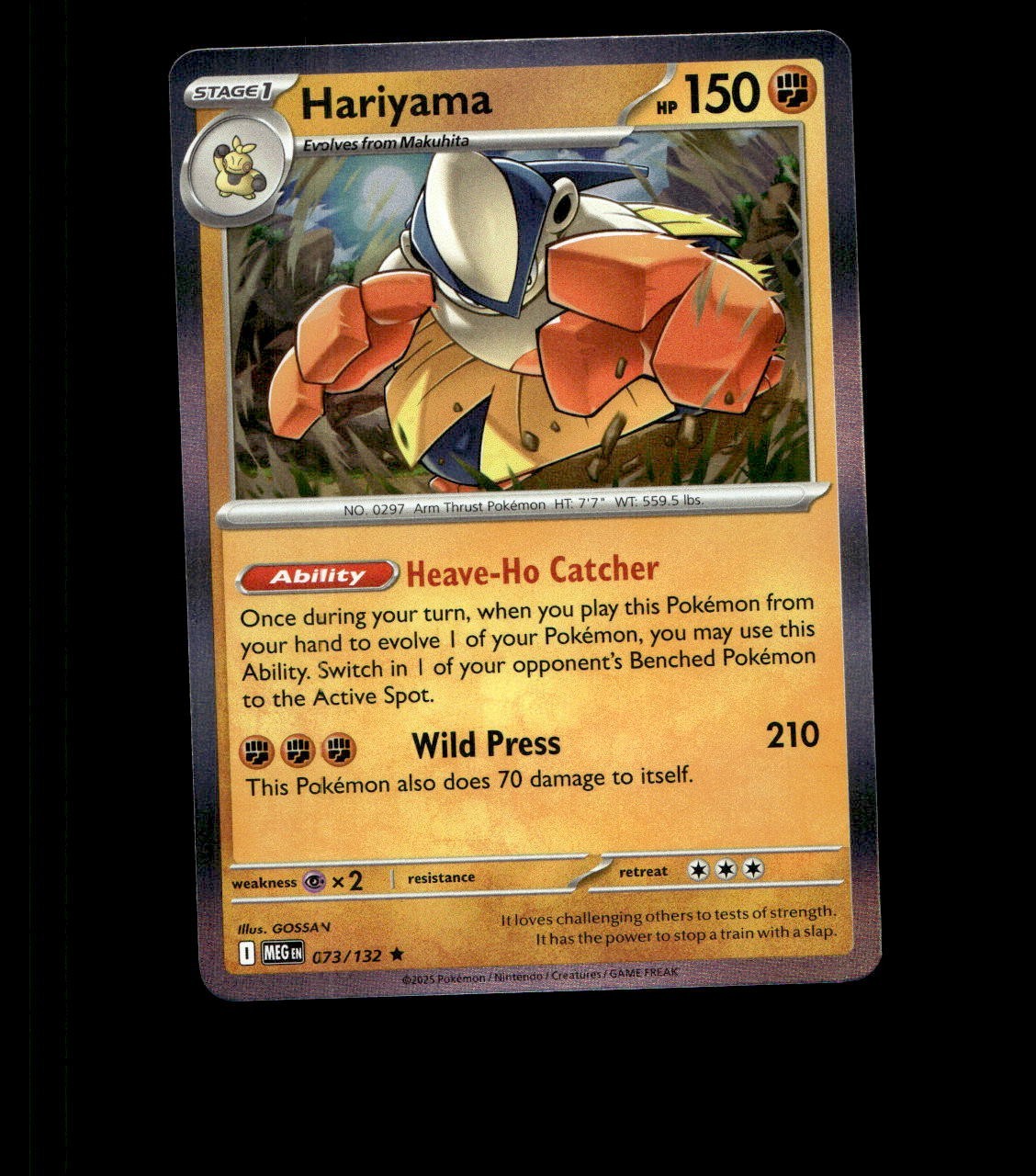 Hariyama - 073/132 - Mega Evolution - Holo Near Mint Pokemon Card TCG