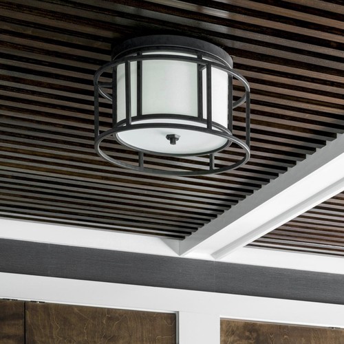 Crystorama 9590-MK Hulton 2 Light 15 inch Matte Black Flush Ceiling Light - Picture 7 of 8