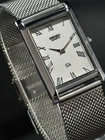 Vintage Seiko Slim Quartz Men's Stainless Steel Wrist Watch White Roman Dial