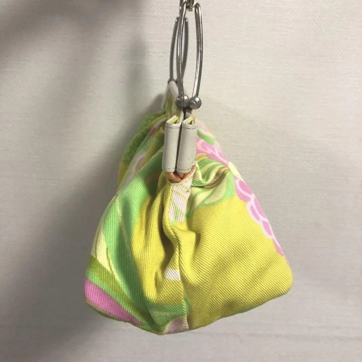Bolso de Hombro DOLCE & GABBANA Patrón Floral Cuero Bolso de Mano Amarillo Rosa Plata Foto 4 de 4
