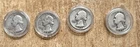 🔥 1940-64 Washington Quarter 90% Silver Circulated $1 Face Value 4 Quarters🔥