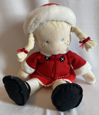Carter s Vintage Christmas Rag Doll Blonde Pigtails Cloth Plush 12