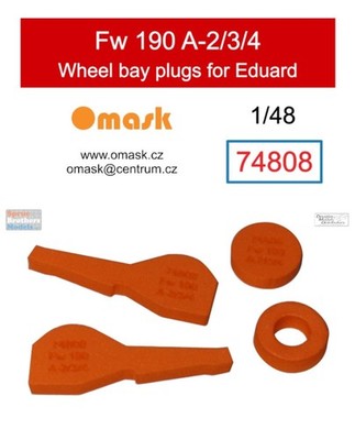 OMK74808 1:48 Omask Wheel Bay Plugs - Fw190A-2 Fw190A-3 Fw190A-4 (EDU kit)