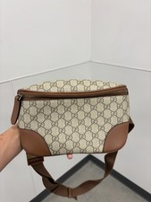 Gucci GG Monogram Crossbody Bag Brown Zip Closure Inner Pockets Designer