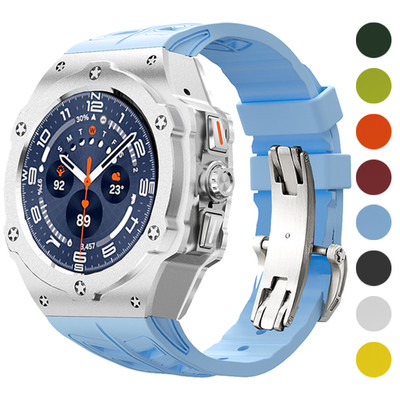Luxury Metal Case+Silicone Band Mod Kit For Samsung Galaxy Watch Ultra/Ultra 2