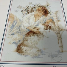 Vintage Stoney Creek Lanarte GIRL WITH CAT Counted Cross Stitch Pattern #LL012