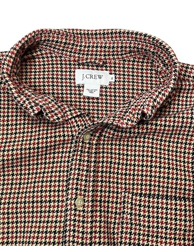 Vintage J Crew Shirt Men XL Houndstooth 100% Cotton Heavyweight Button - Picture 2 of 4