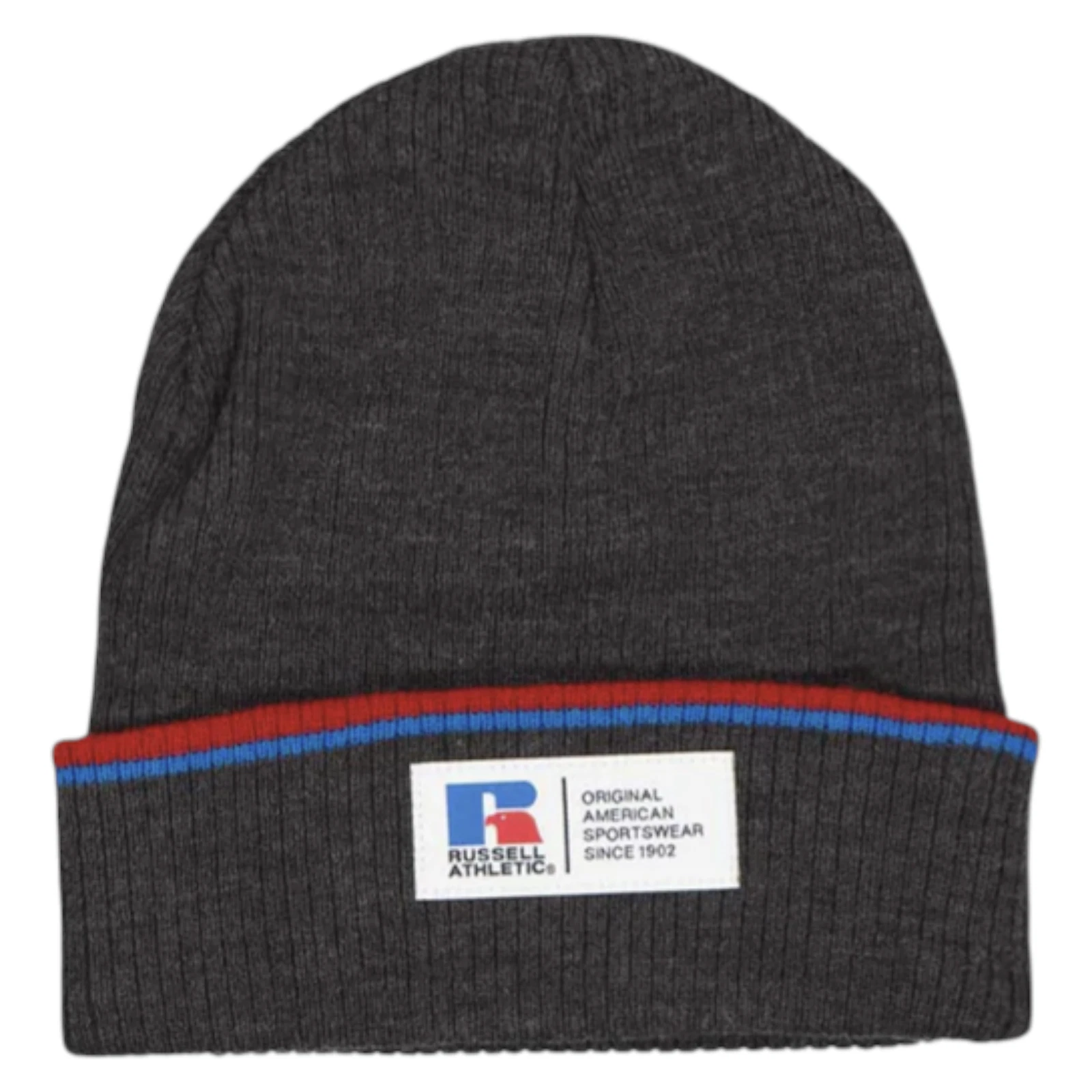 Russell Athletic Stripe Cuffed Beanie Toque Knit Hat