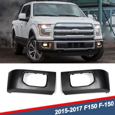 Primed Black Front Bumper Face Bar End Cover Pair For 2015-2017 Ford F-150 F150